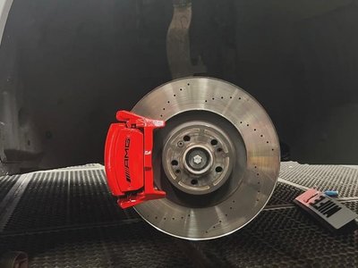 Red brake caliper painting Shady Tints Croydon